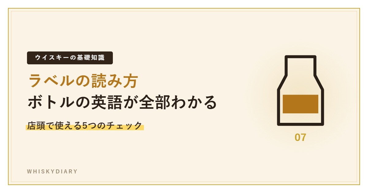 ウイスキーのラベルの読み方を解説する記事のアイキャッチ