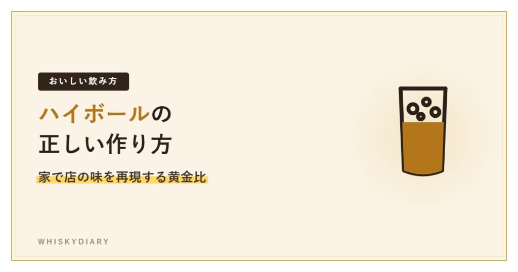 ウイスキーハイボールの作り方を解説する記事のアイキャッチ