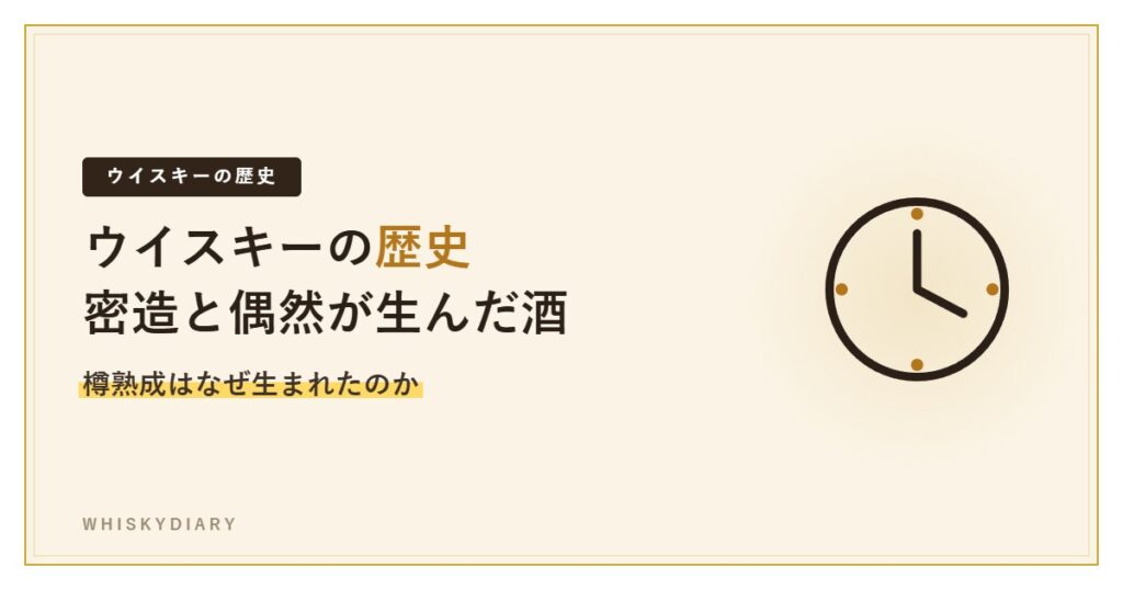 ウイスキーの歴史を解説する記事のアイキャッチ